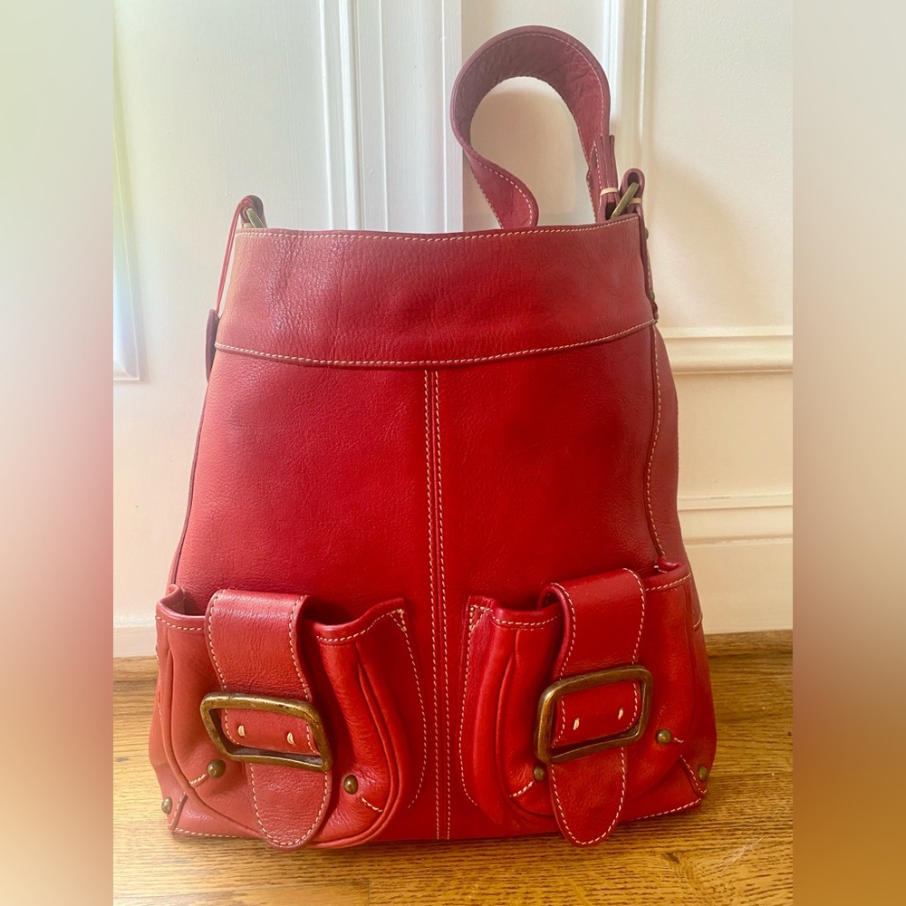 Red Leather Shoulder Bag
